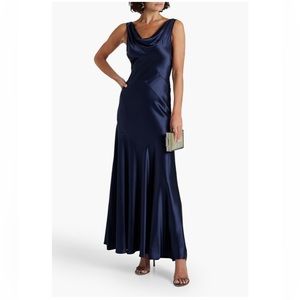 NICHOLAS Senie draped satin maxi gown